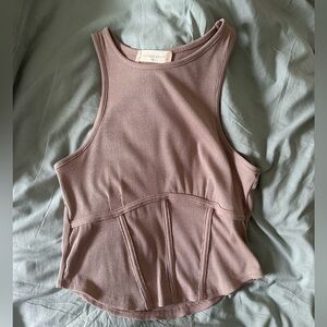 Altar'd State Tan Fitted Crop Tank Top